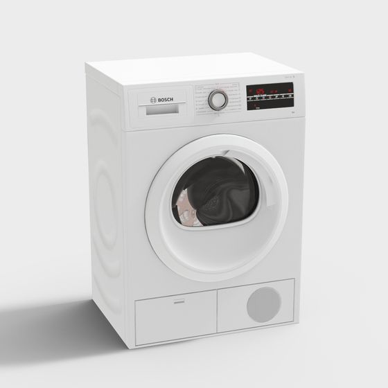 Elegant Bosch Washing Machine 3D model for Modern Interiors