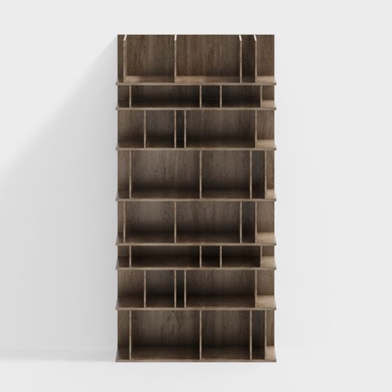 Stylish Low-Poly Bookshelf 3D model for Modern Spaces