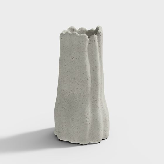Minimalist Concrete Vase 3D model