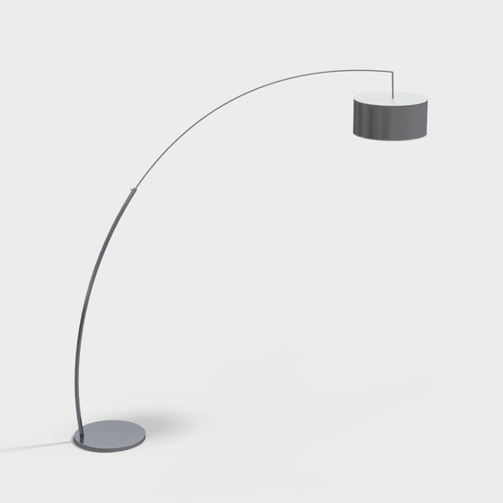 Elegant Curved Floor Lamp 3D model