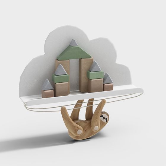 Relaxed Sloth on a Cloud 3D model