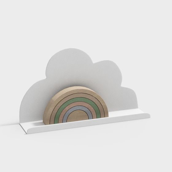Rainbow Cloud Shelf 3D model