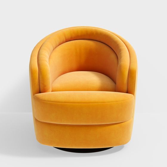 Orange Velvet Armchair 3D model