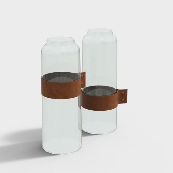 Glass Leather Bottle 3D Model Design