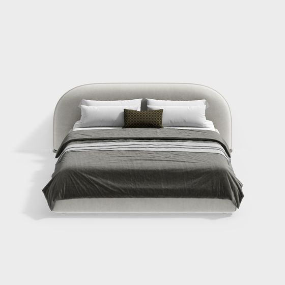 Elegant Modern Bed 3D model