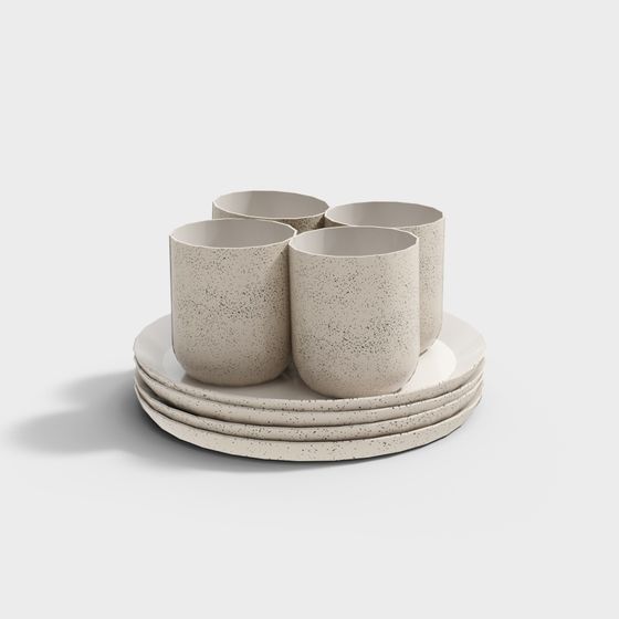 Polka Dot Dinnerware Set 3D model