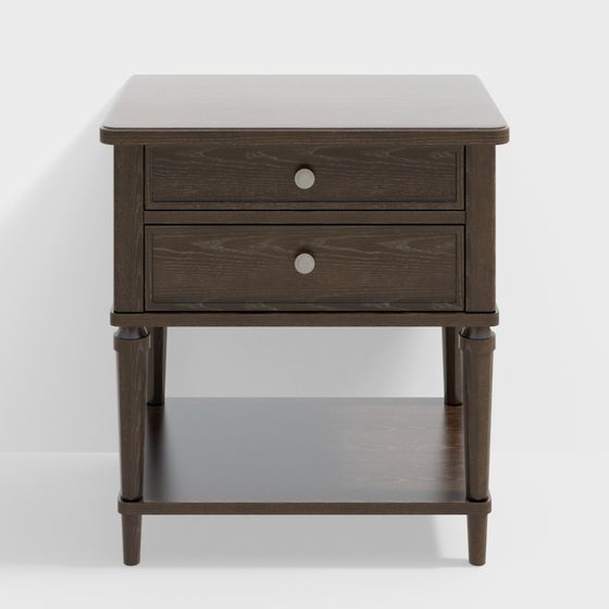 Minimalist Wood Side Table 3D model