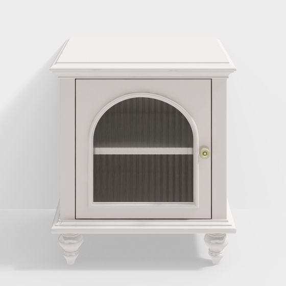 美式白色床頭櫃