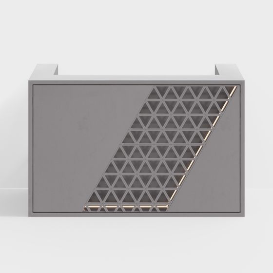 Urban Geometry Reception Desk 3D model for Modern Spaces