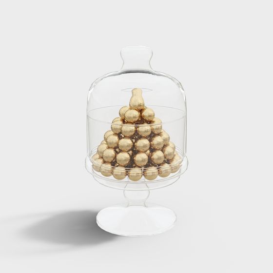 Golden Candy Tower 3D model for Creative Projects