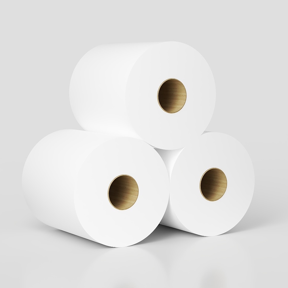 Minimalist Paper Roll Stack 3D model