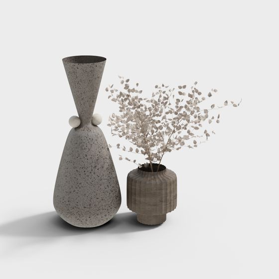 Stylish Concrete Decorative 3D model for Creative Spaces
