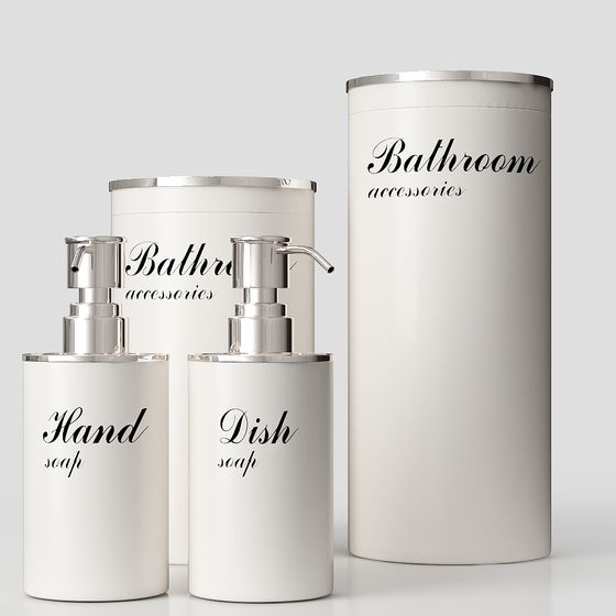 Minimalist Bathroom Accessories 3D Model