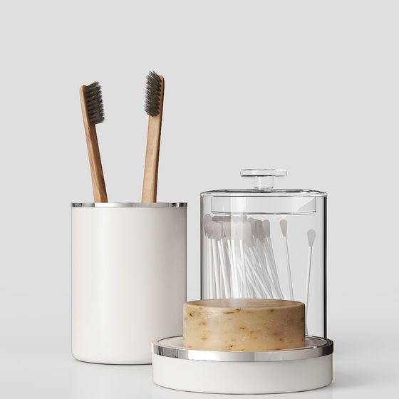 Low-Polygon Bathroom Storage Set 3D model