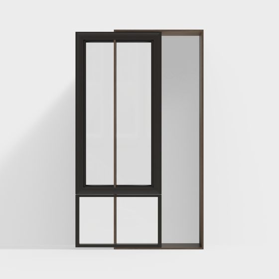 Elegant Glass Door 3D model for Modern Spaces