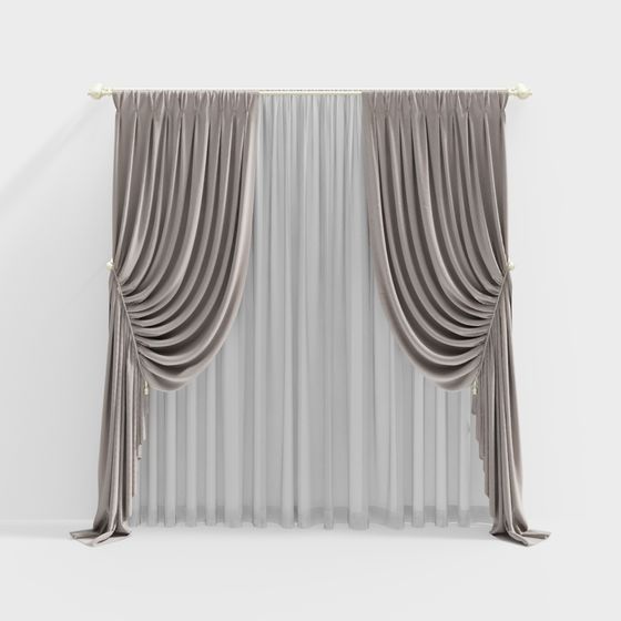 Elegant Curtain 3D model for Interior Design