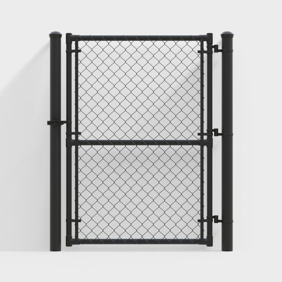 Low-Poly Wire Mesh Gate 3D model