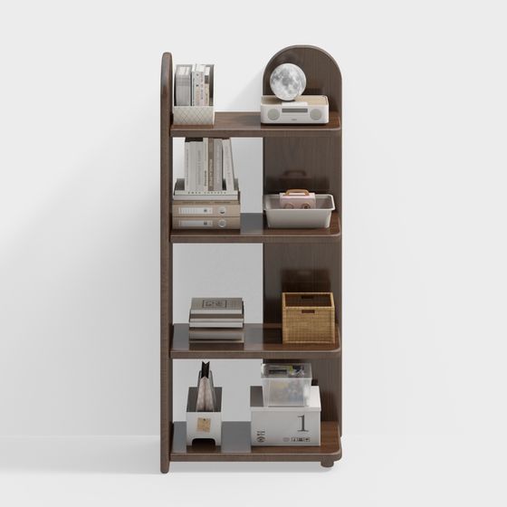 Brown Side Cabinet 3D Model for Living Spaces