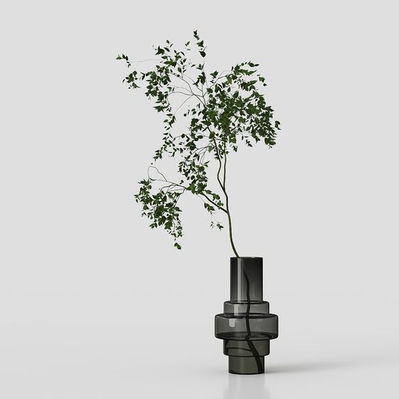 Glass Vase with Vines 3D model