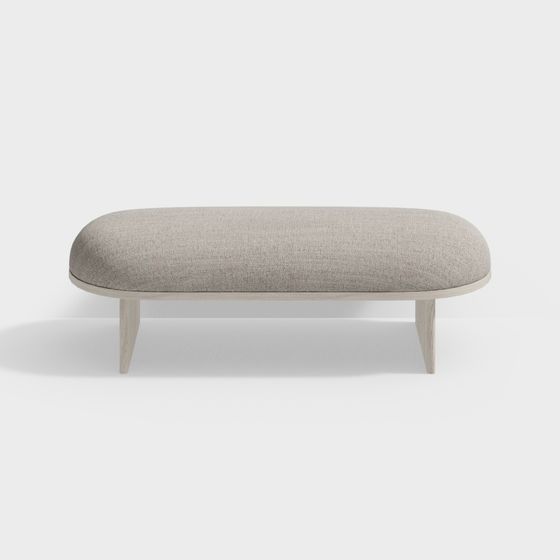 Stylish Oval Bench 3D model for Contemporary Spaces