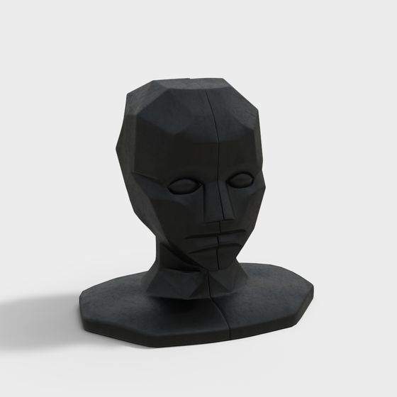 Prism Human Head 3D Model - Low Poly Design