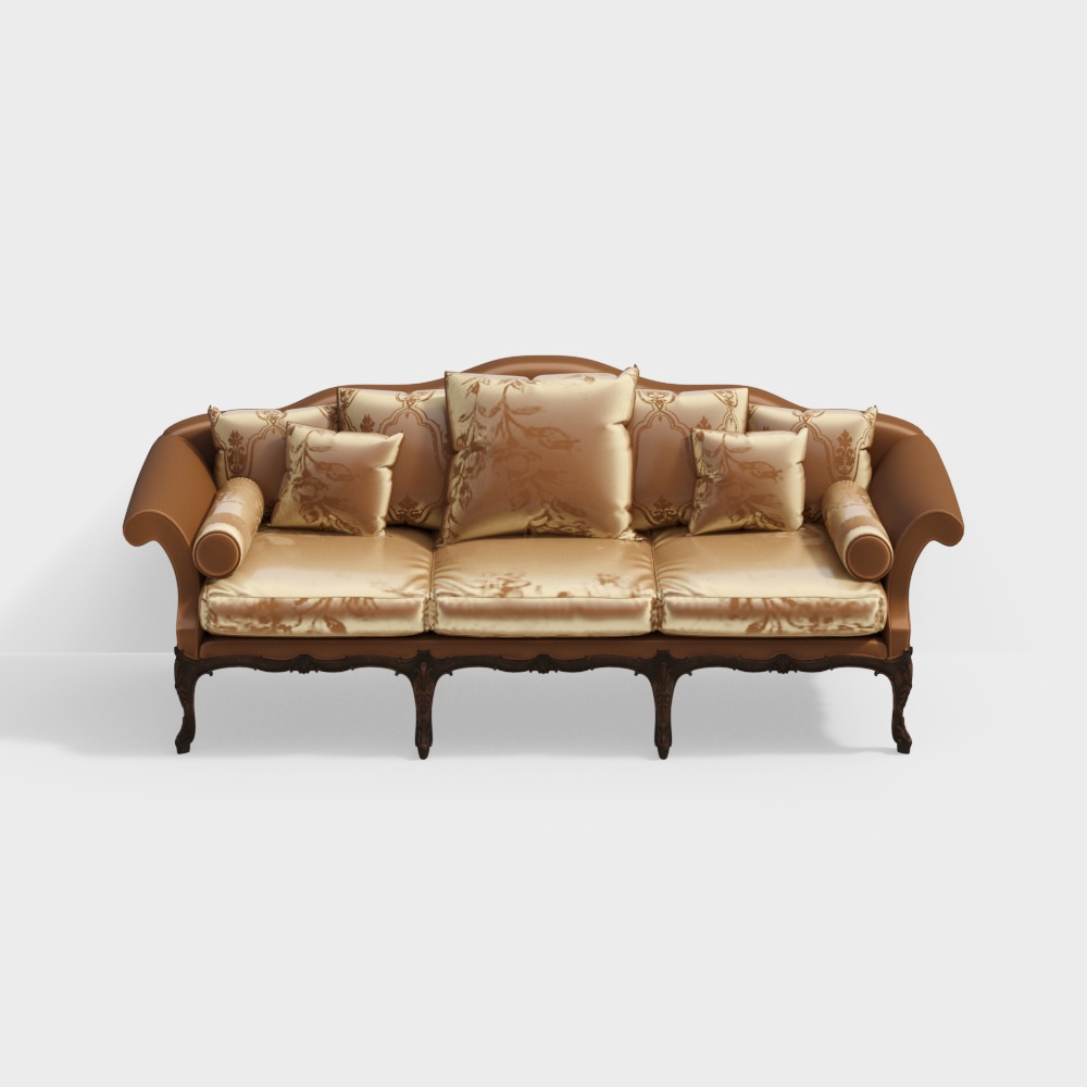Royal Elegance Vintage Sofa 3D model