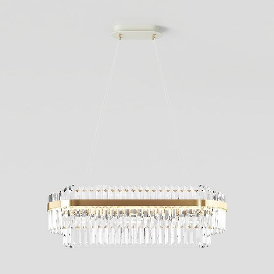 Elegant Low-Poly Chandelier 3D model for Creative Spaces