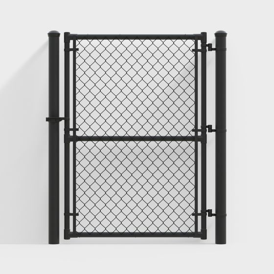Elegant Low-Poly Wire Mesh Gate 3D model for Creative Use