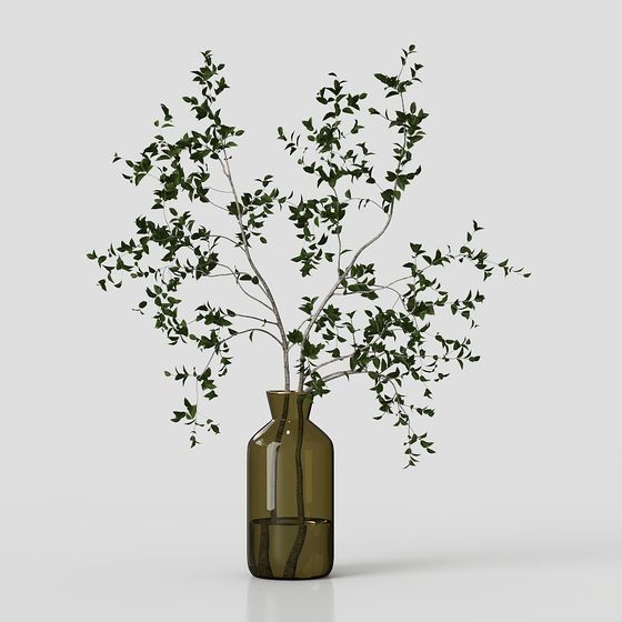 Nature's Dance in a Glass Bottle 3D model