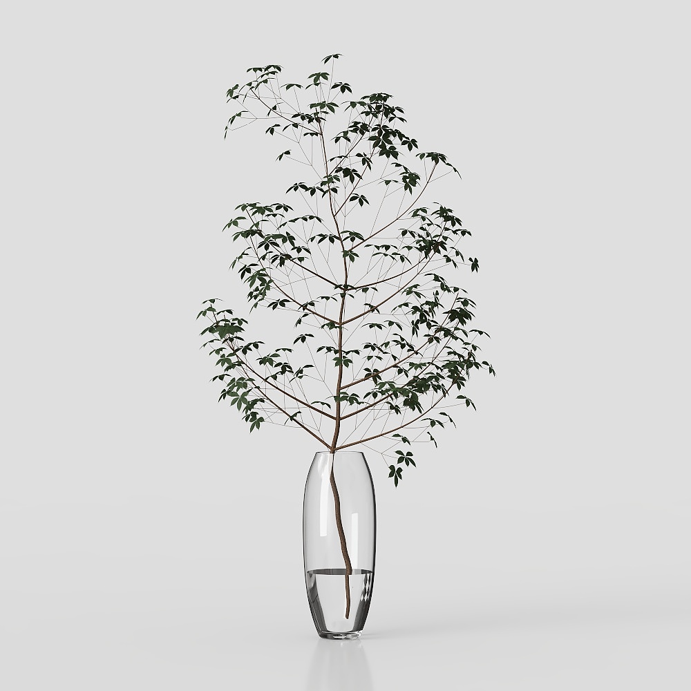 Vibrant Low-Poly 3D Plant Model