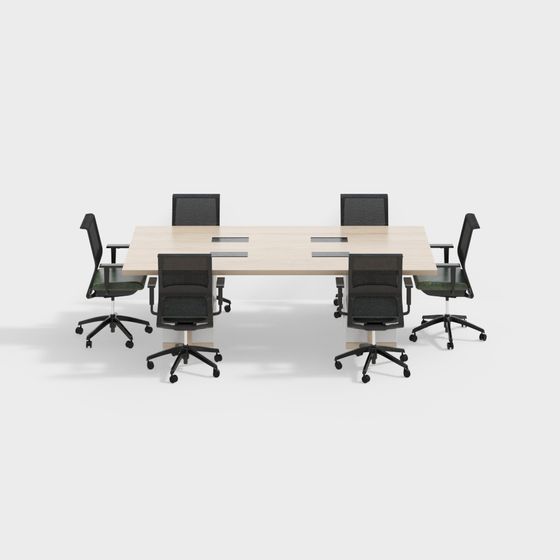 Modern Conference Table and Chair 3D model