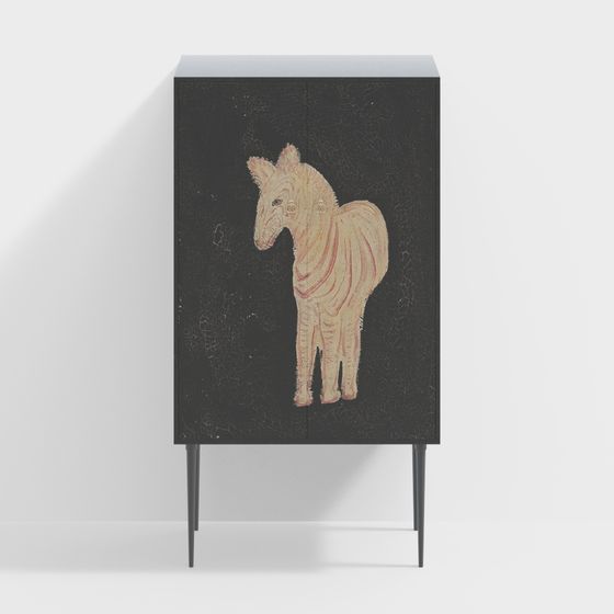 Zebra Cabinet 3D model - Modern Vintage Design