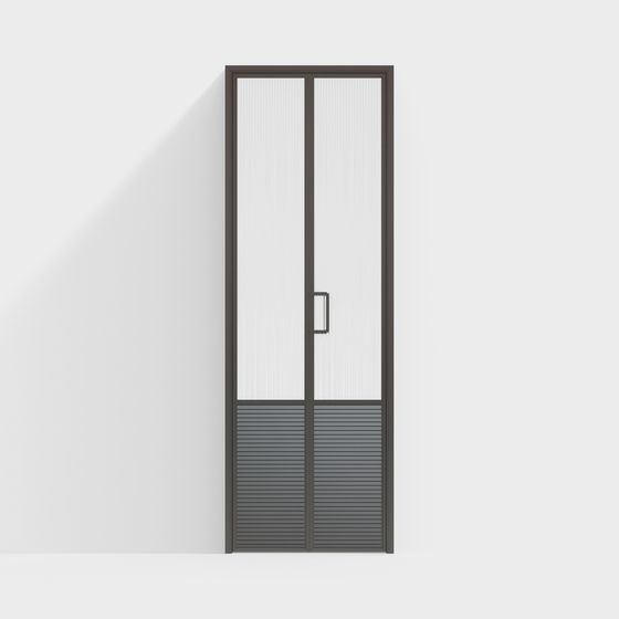 Modern Black Changhong Glass Folding Door 3D Model
