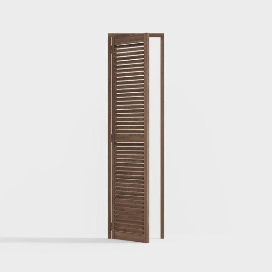Wooden Louver Door 3D model