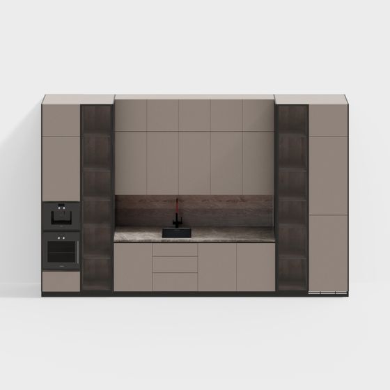Stylish Low Poly Kitchen Design 3D model