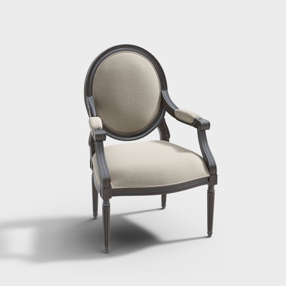 Chic Vintage Armchair 3D model for Elegant Interiors