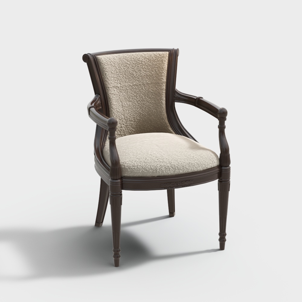 Vintage Luxury Armchair 3D Model