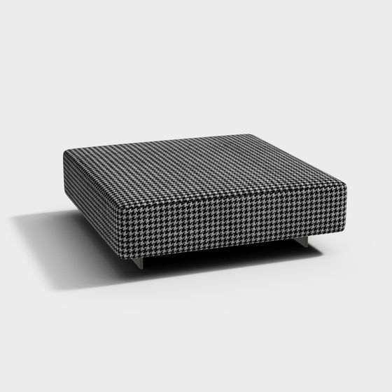 Stylish Square Stool 3D model for Modern Interiors