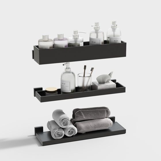 Minimalist Bathroom Storage Rack 3D model