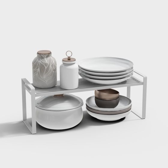 Modern Kitchen Storage Rack 3D model