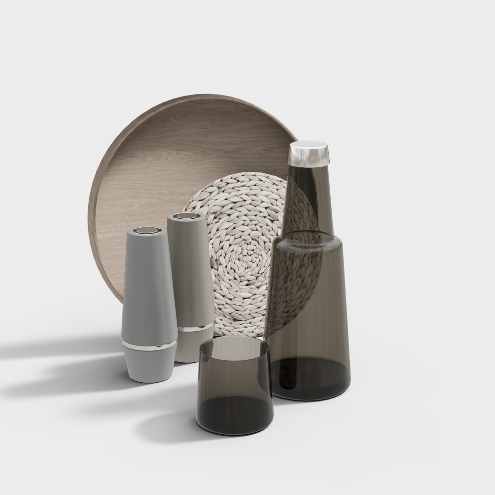 Urban Serenity Teaware 3D Model – Low-Poly Ceramic Set