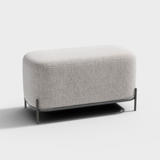 Urban Comfort Ottoman 3D model for Contemporary Spaces
