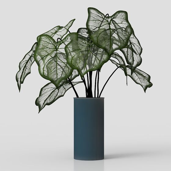 Dark Green Plant Low-Poly 3D model for Creative Projects