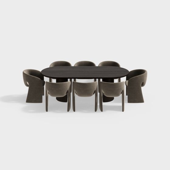 Stylish Dining Table Set 3D model for Modern Interiors