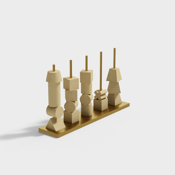 Abstract Geometric Sculpture 3D model for Creative Spaces