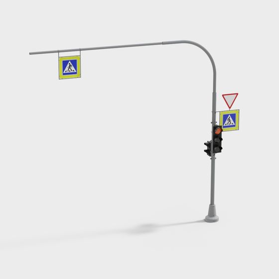Modern Traffic Signal 3D model with Detailed Design