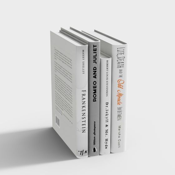 Elegant Classic Book Spines 3D Model