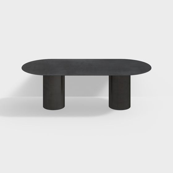 Elegant Oval Dining Table 3D model for Modern Interiors