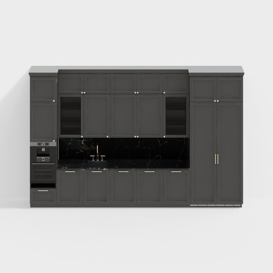 Contemporary Kitchen Cabinet 3D model for Stylish Interiors