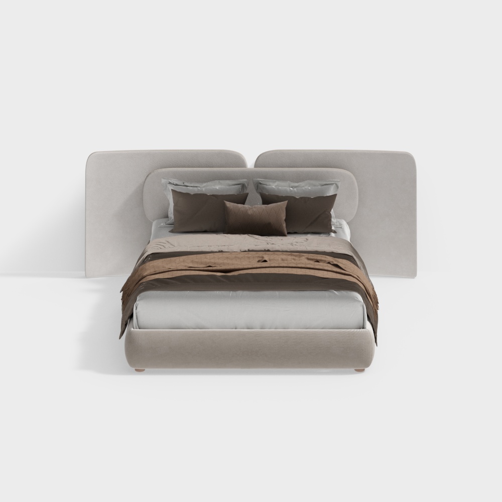 Elegant Minimalist Bed 3D model
